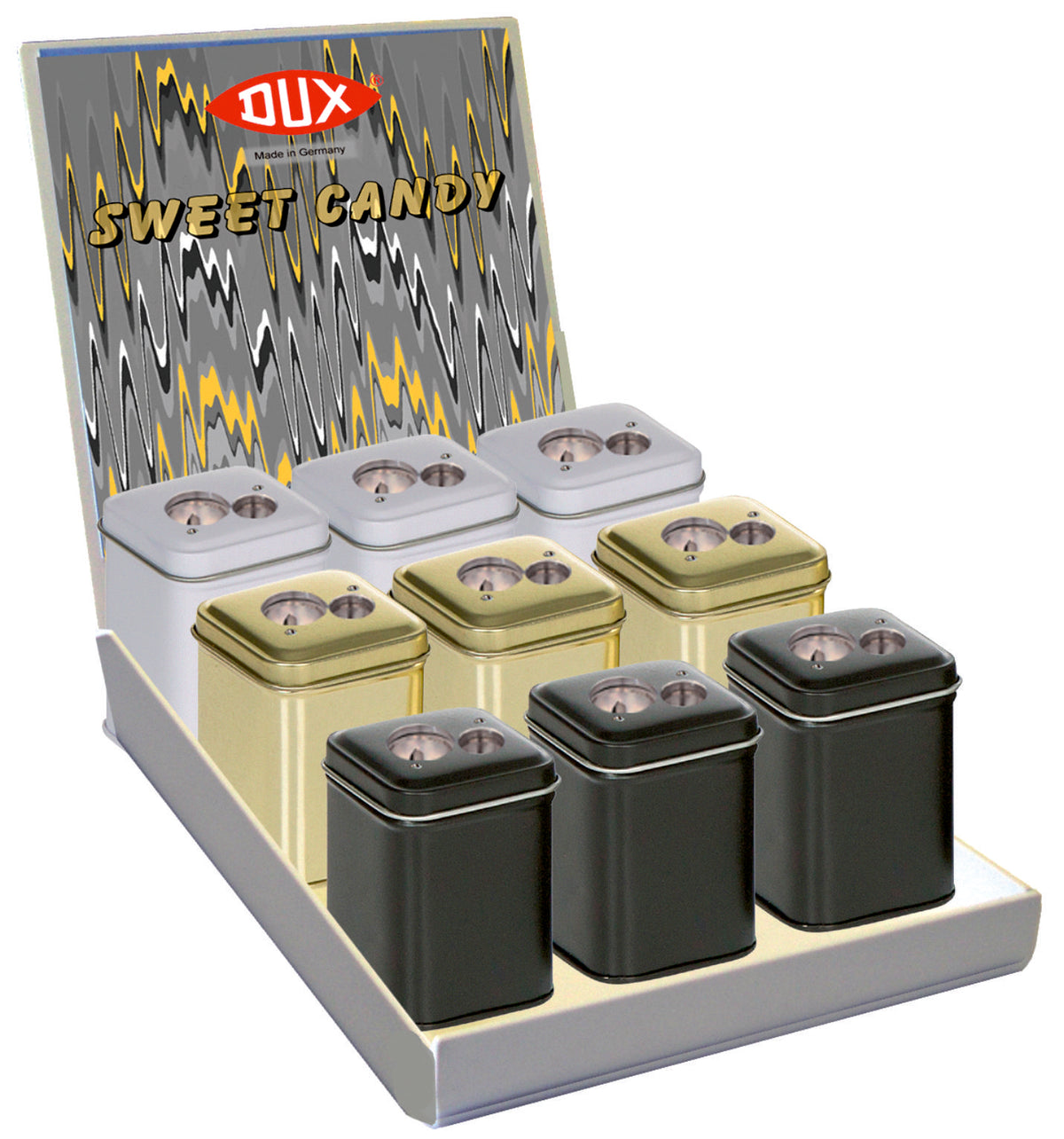 Dux Dosenspitzer Doppel-Spitzdose – farbig sortiert – 9er Display