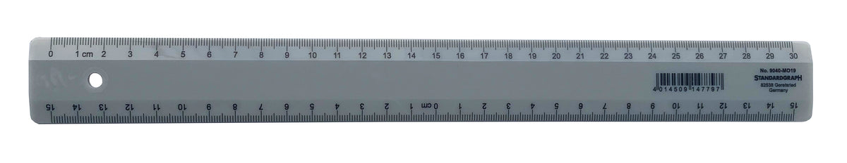 Standard Lineal – Kunststoff – 30 cm – flexibel – silber