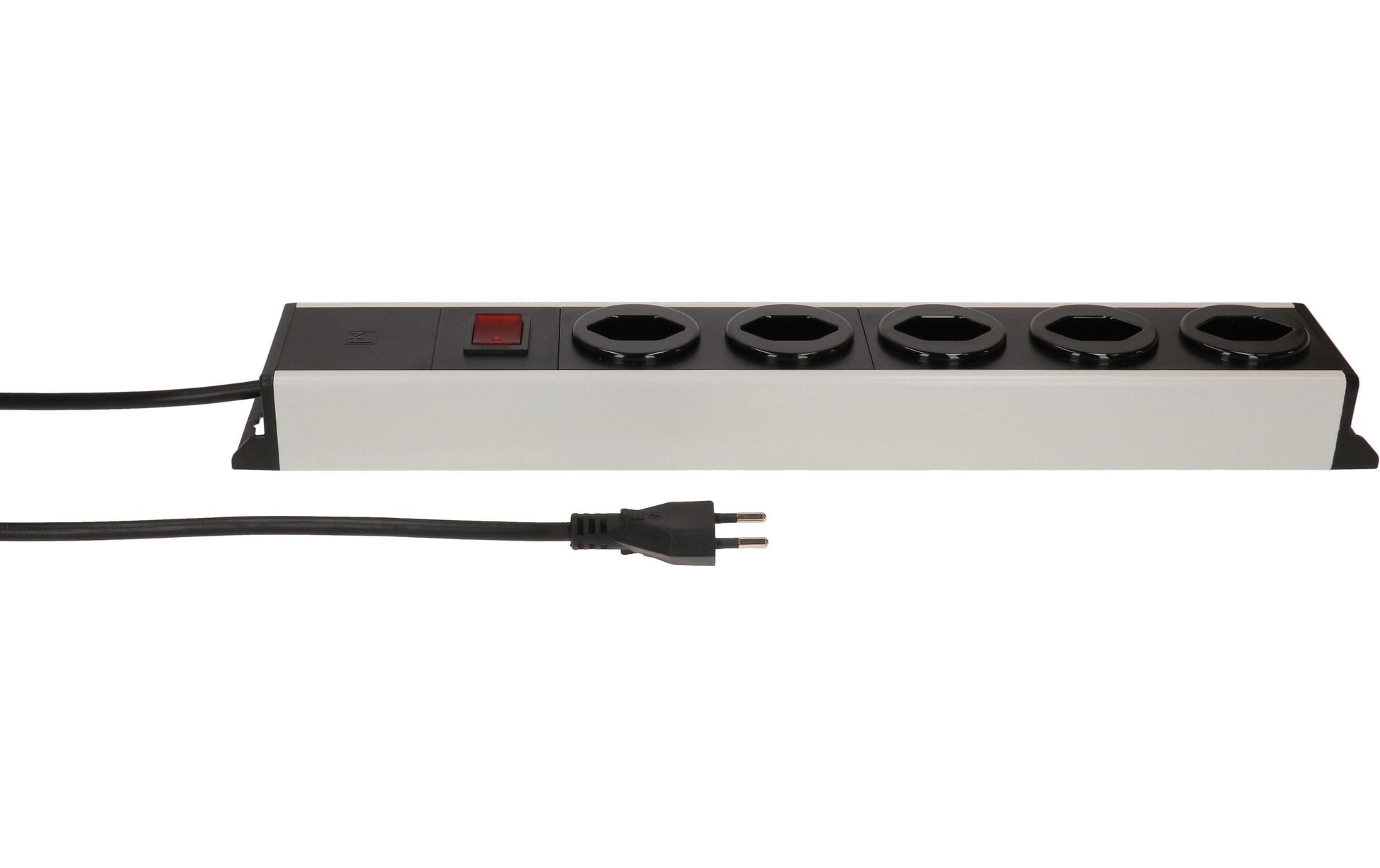 Max Hauri AG Max Hauri Power Line Steckdosenleiste, 5×T13, mit Schalter, 1,5 m, Stecker T12 – Grau/Schwarz