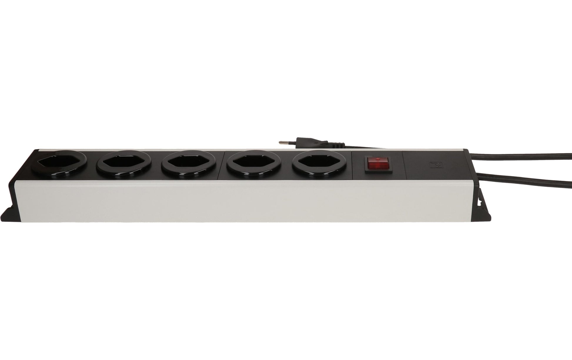Max Hauri AG Max Hauri Power Line Steckdosenleiste, 5×T13, mit Schalter, 1,5 m, Stecker T12 – Grau/Schwarz