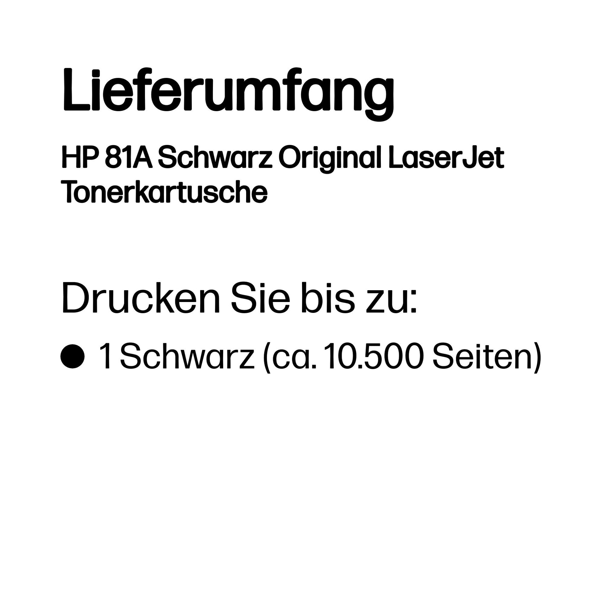 HP Toner 81A – schwarz, 10500 Seiten