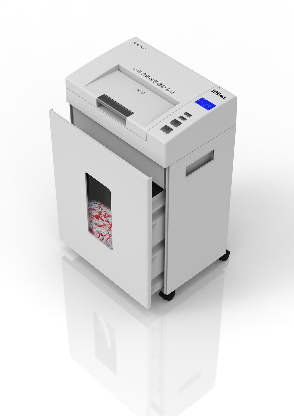 Ideal Shredcat 8292 Aktenvernichter – Partikelschnitt, P-4, 4 × 10 mm, 10 Blatt, AutoFeed 200 Blatt, 26 l
