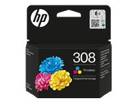 HP 308 Dreifarbig Tintenpatrone (Original) – 120 Seiten – für HP DeskJet 2900/4300, Envy 6110e/6120e/6122e …