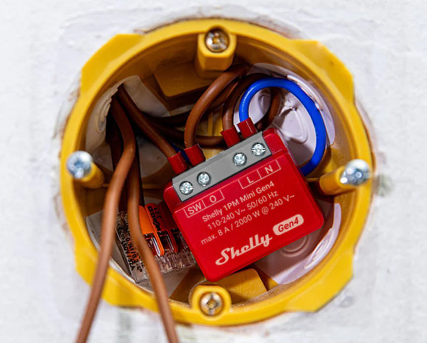 Shelly 1PM Mini Gen4 – Smart-Steckdose – WLAN, 8 A, Verbrauchsmessung – für Amazon Alexa, Google Assistant
