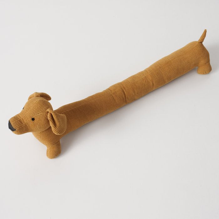 Boltze Zugluftstopper Kalle – 84 × 14,5 × 24,5 cm – Polyester & Sand & Baumwolle, braun