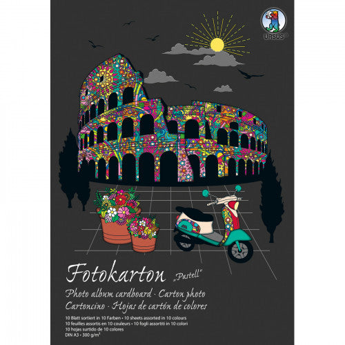URSUS Fotokarton – A3, pastell, 300 g/m² – 10 Blatt, Kunstpapier