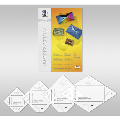 URSUS Malschablone – B8/B7/B6/DIN lang – Mehrfarbig – Transparente Folie 0,5 mm – 4 Stk