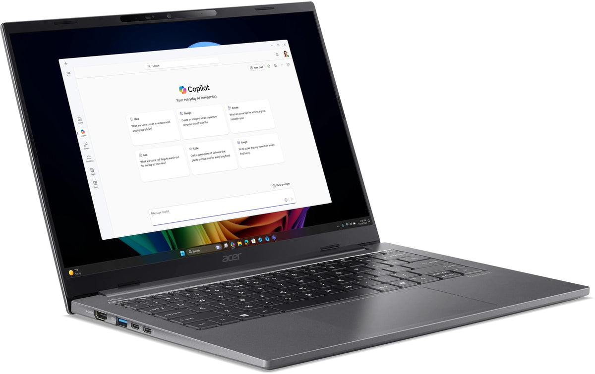 Acer TM X4 14 AI – 14" WUXGA, Core Ultra 7 256V, 16 GB, 512 GB SSD, Win 11 Pro, QWERTZ (CH)