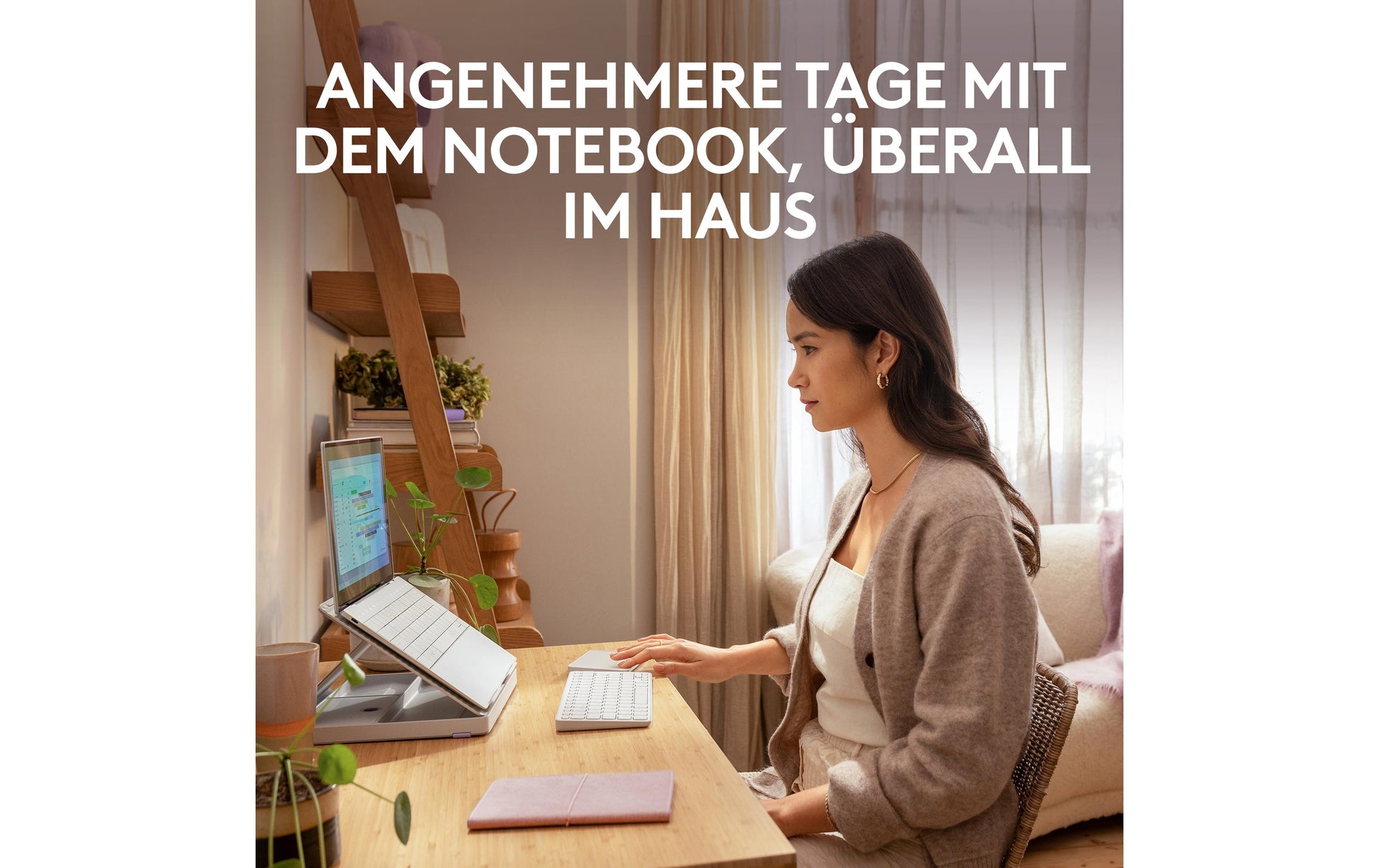 Logitech Casa Tastatur-Case für Notebooks 10–17" – Bluetooth, QWERTZ (CH) – Weiss
