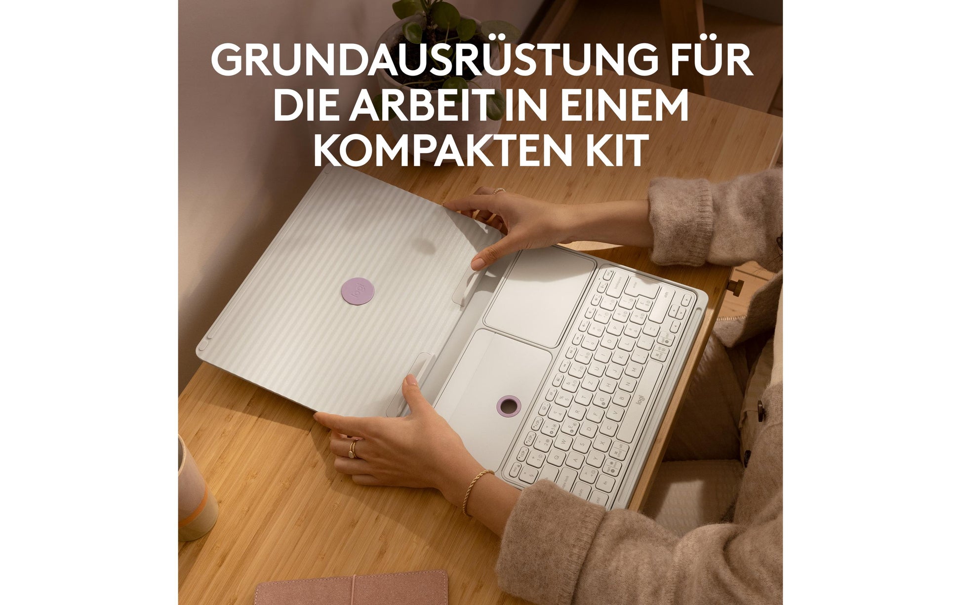 Logitech Casa Tastatur-Case für Notebooks 10–17" – Bluetooth, QWERTZ (CH) – Weiss