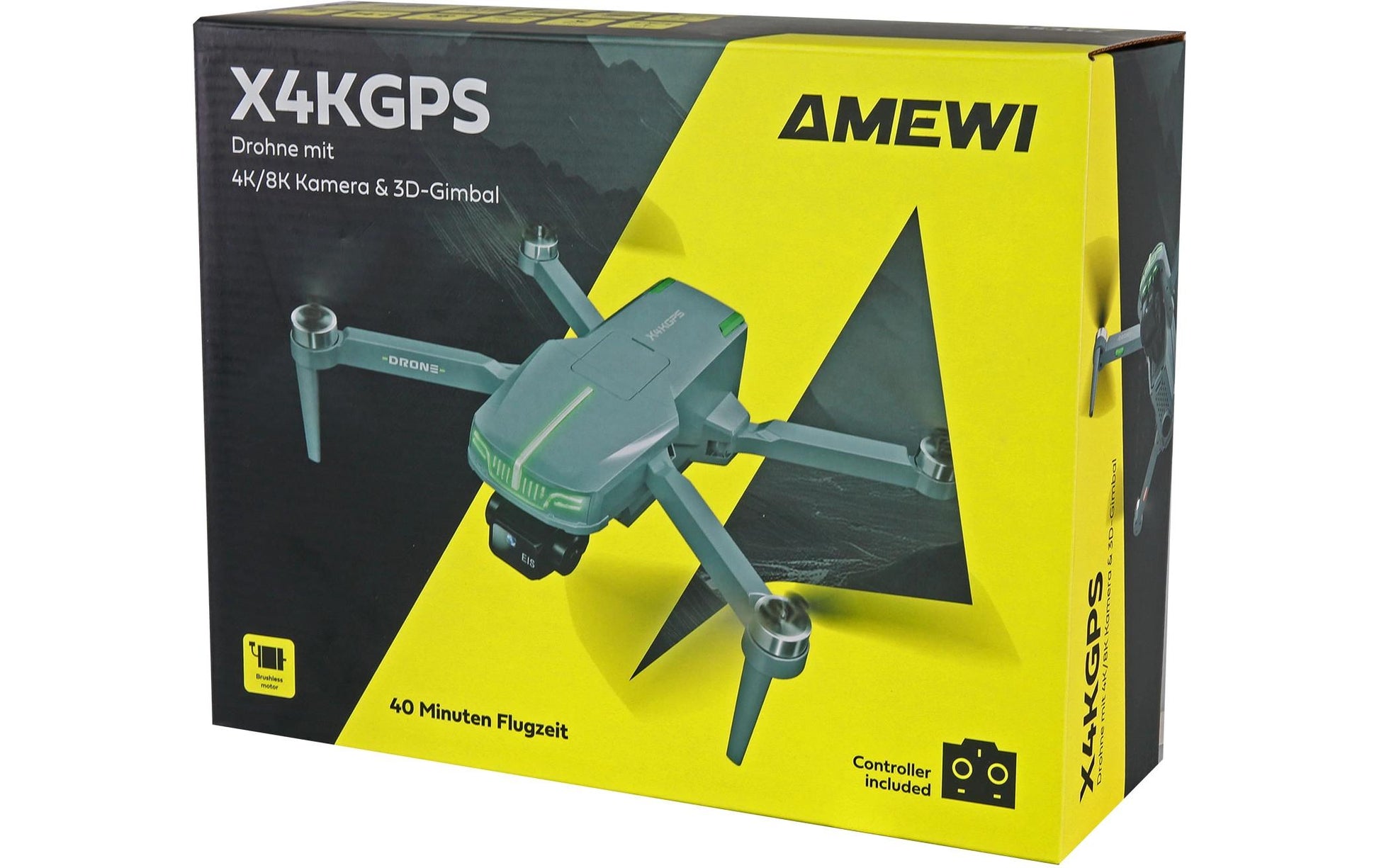 Amewi AMXFlight X4KGPS – Drohne, 3D-Gimbal, RTF, LiPo 3000 mAh, 249 g, grau