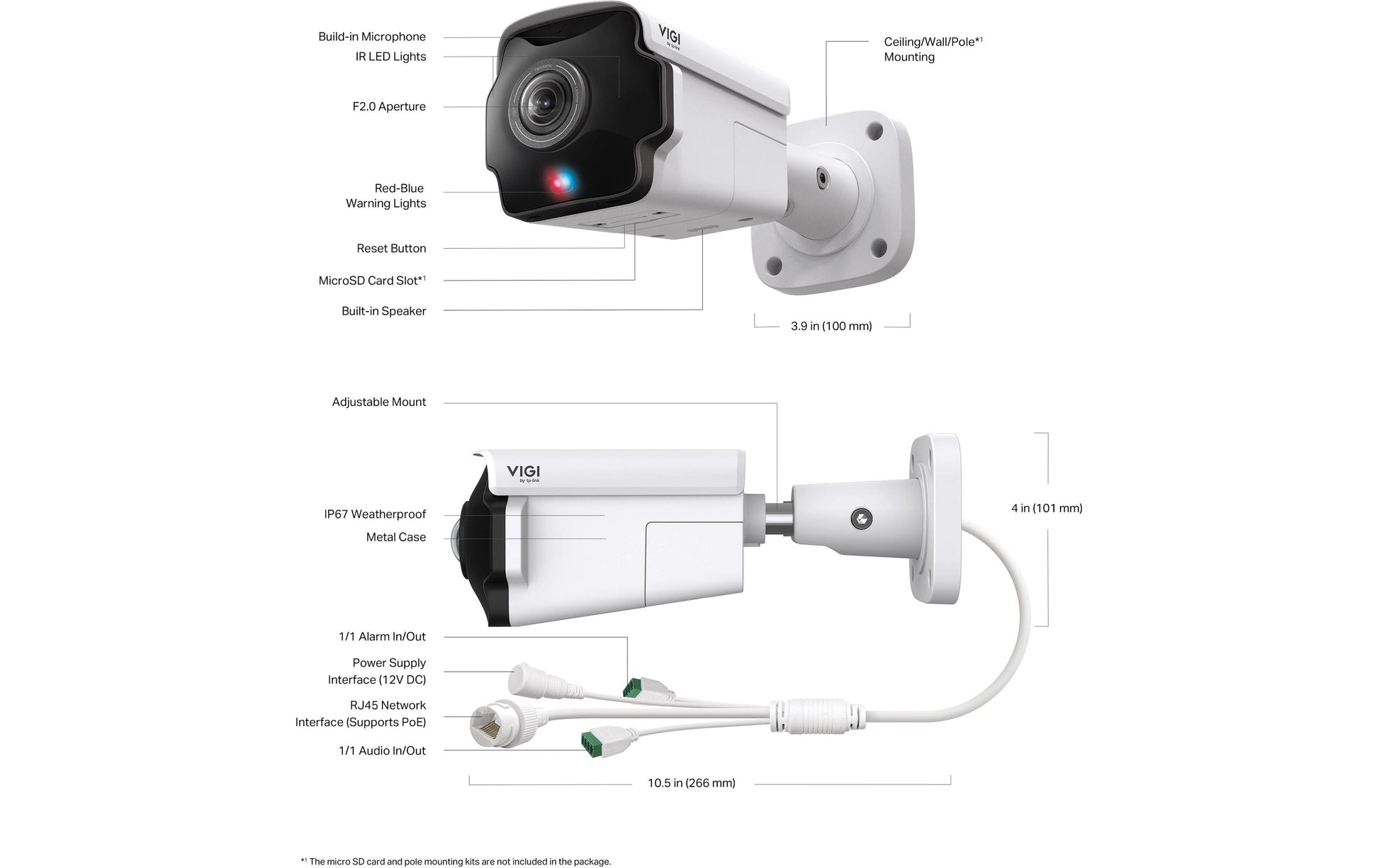 TP-Link InSight S385PI Netzwerkkamera – 4K, 8 MP, IP67, Weiss