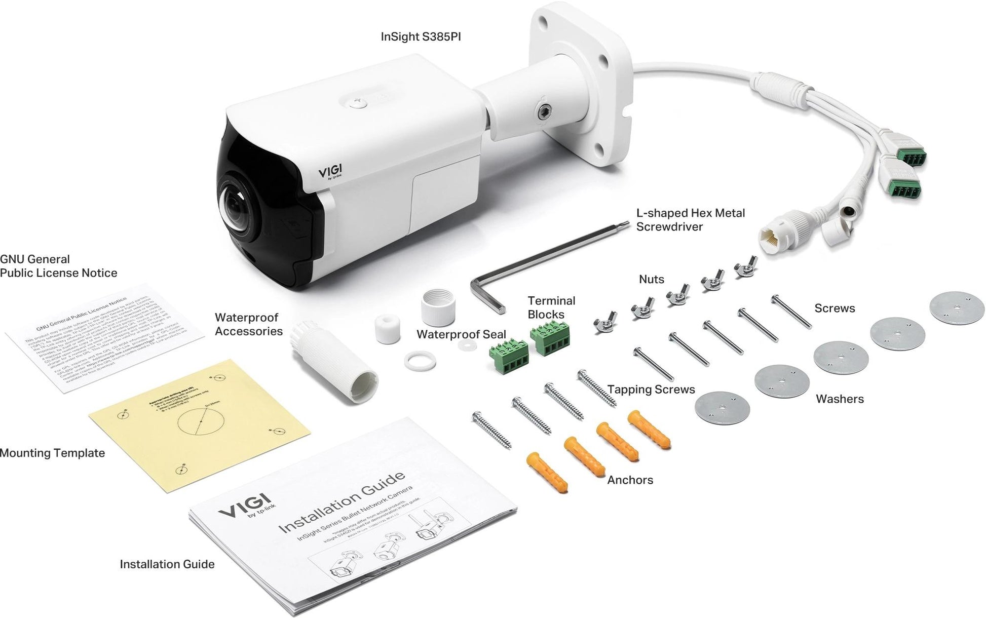 TP-Link InSight S385PI Netzwerkkamera – 4K, 8 MP, IP67, Weiss
