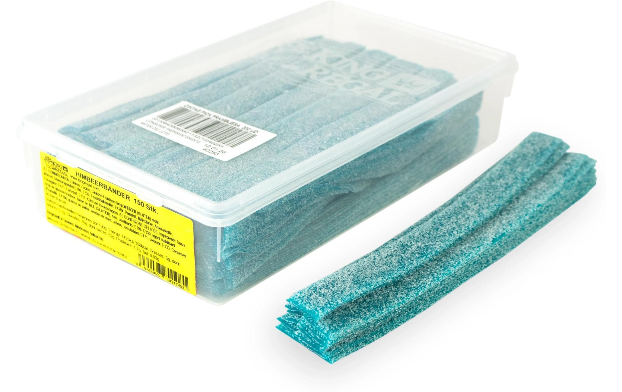 King Regal Sour Strips Gummibonbons – Himbeer – 1,1 kg