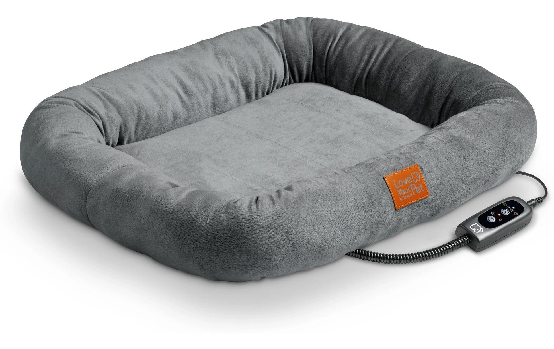 Love your pet by beurer PP 250 Kira Wärmebett – 50 × 58 × 10 cm, grau, für Katze, Hund