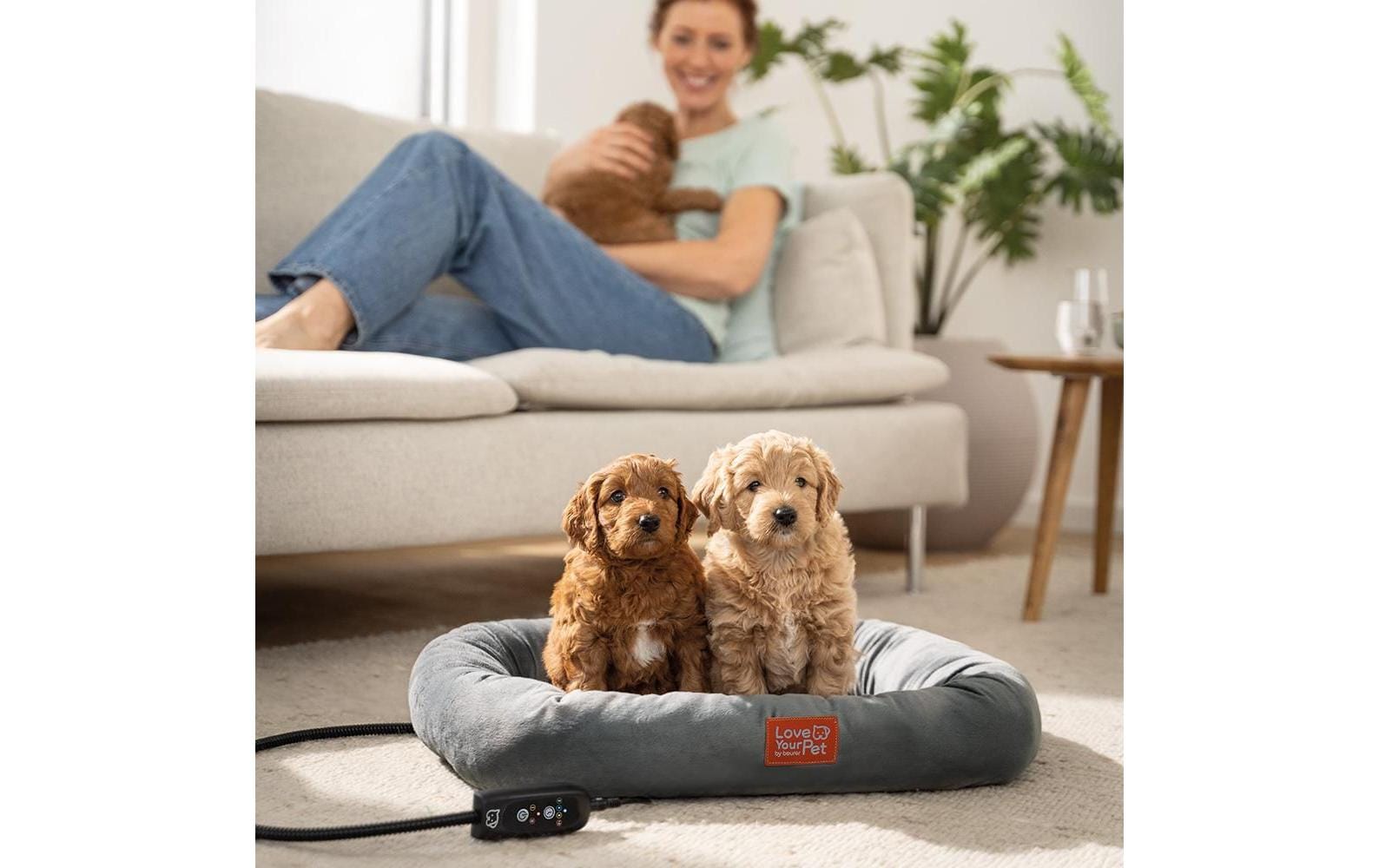 Love your pet by beurer PP 250 Kira Wärmebett – 50 × 58 × 10 cm, grau, für Katze, Hund