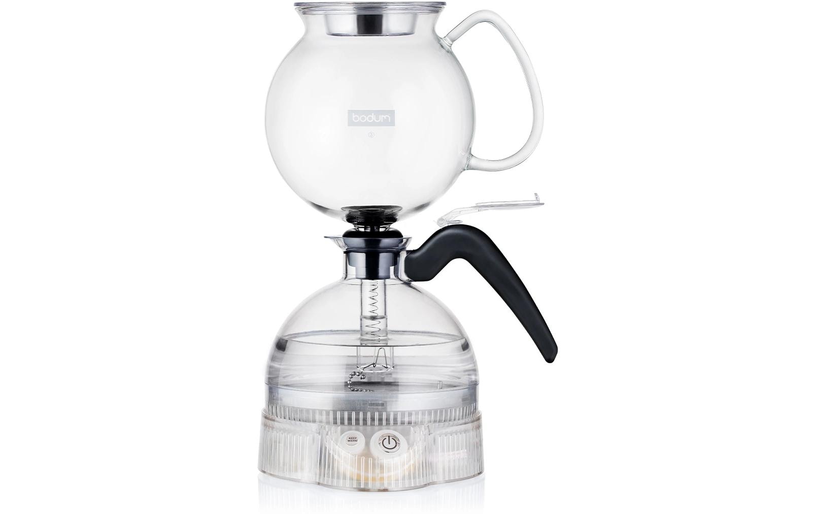 Bodum ePEBO Filterkaffeemaschine – 8 Tassen, 1 l, Warmhaltefunktion, transparent