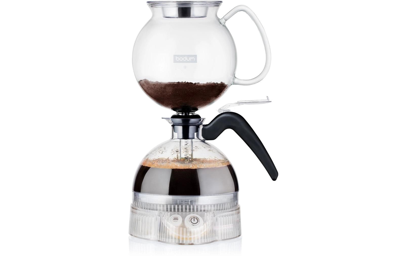 Bodum ePEBO Filterkaffeemaschine – 8 Tassen, 1 l, Warmhaltefunktion, transparent
