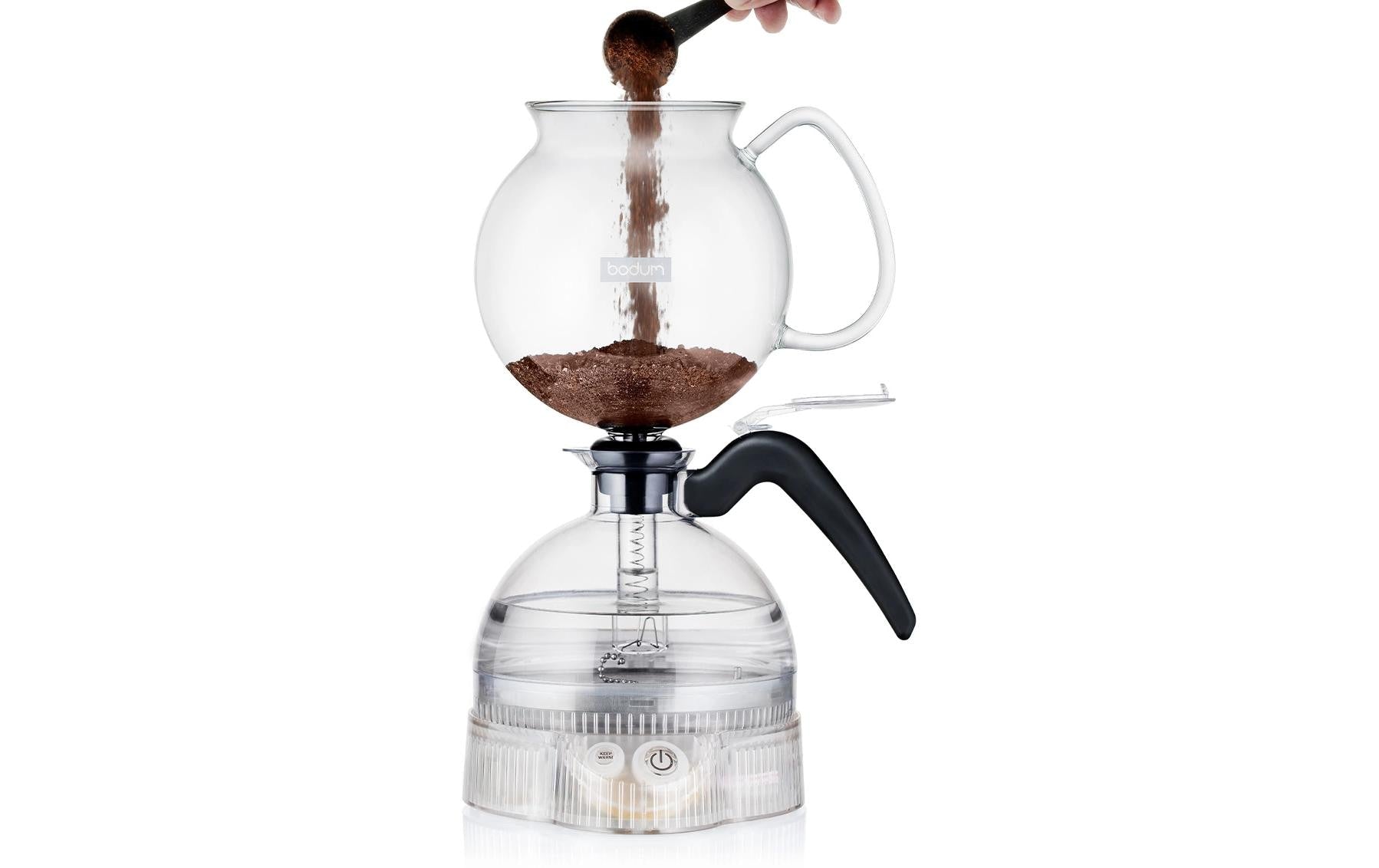 Bodum ePEBO Filterkaffeemaschine – 8 Tassen, 1 l, Warmhaltefunktion, transparent