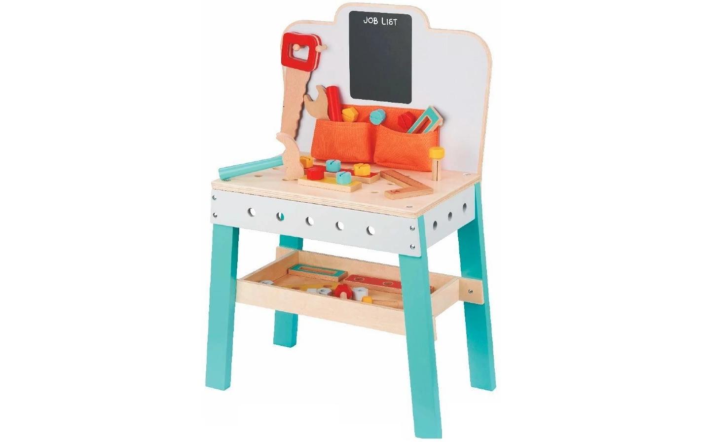 Spielba holzspielwaren Werkbank – 25 × 65 cm – ab 3 Jahren – Holz – mehrfarbig