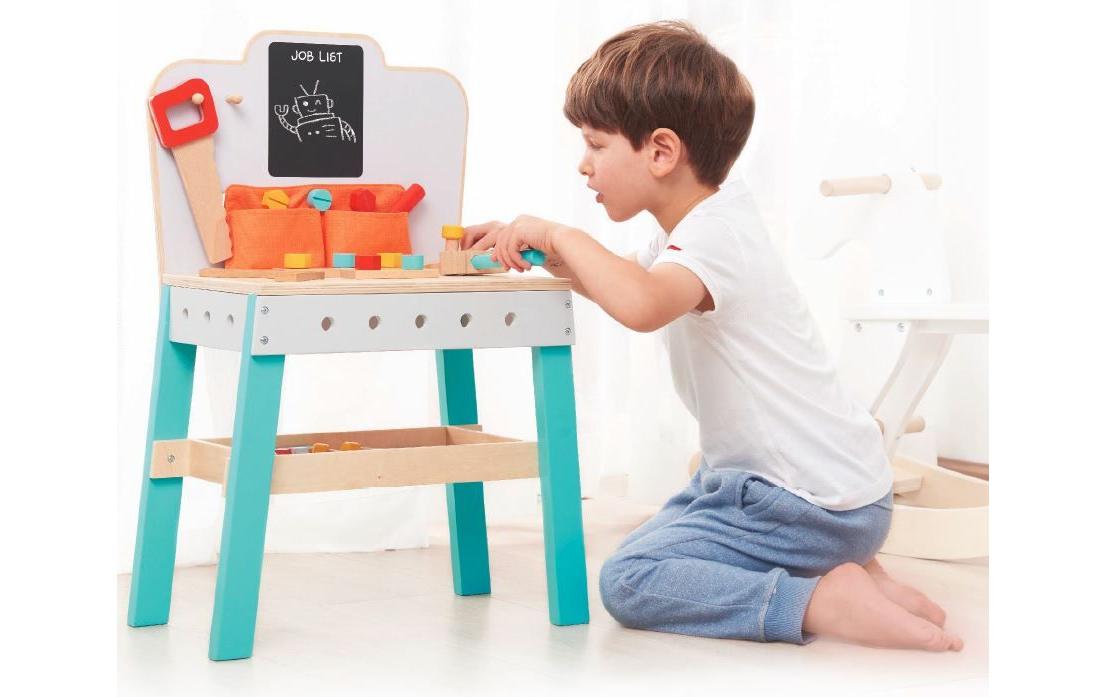 Spielba holzspielwaren Werkbank – 25 × 65 cm – ab 3 Jahren – Holz – mehrfarbig