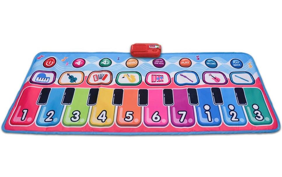 Bontempi Interaktive Musikspielmatte – 130 × 48 cm – 8 Melodien, Audioaufzeichnung – ab 3 J. – mehrfarbig