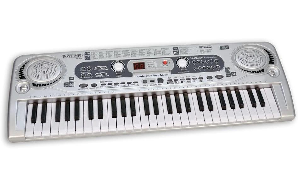 Bontempi Digitales Keyboard – 54 Tasten, 100 Melodien – ab 5 Jahren – Kunststoff, mehrfarbig – 6× AA
