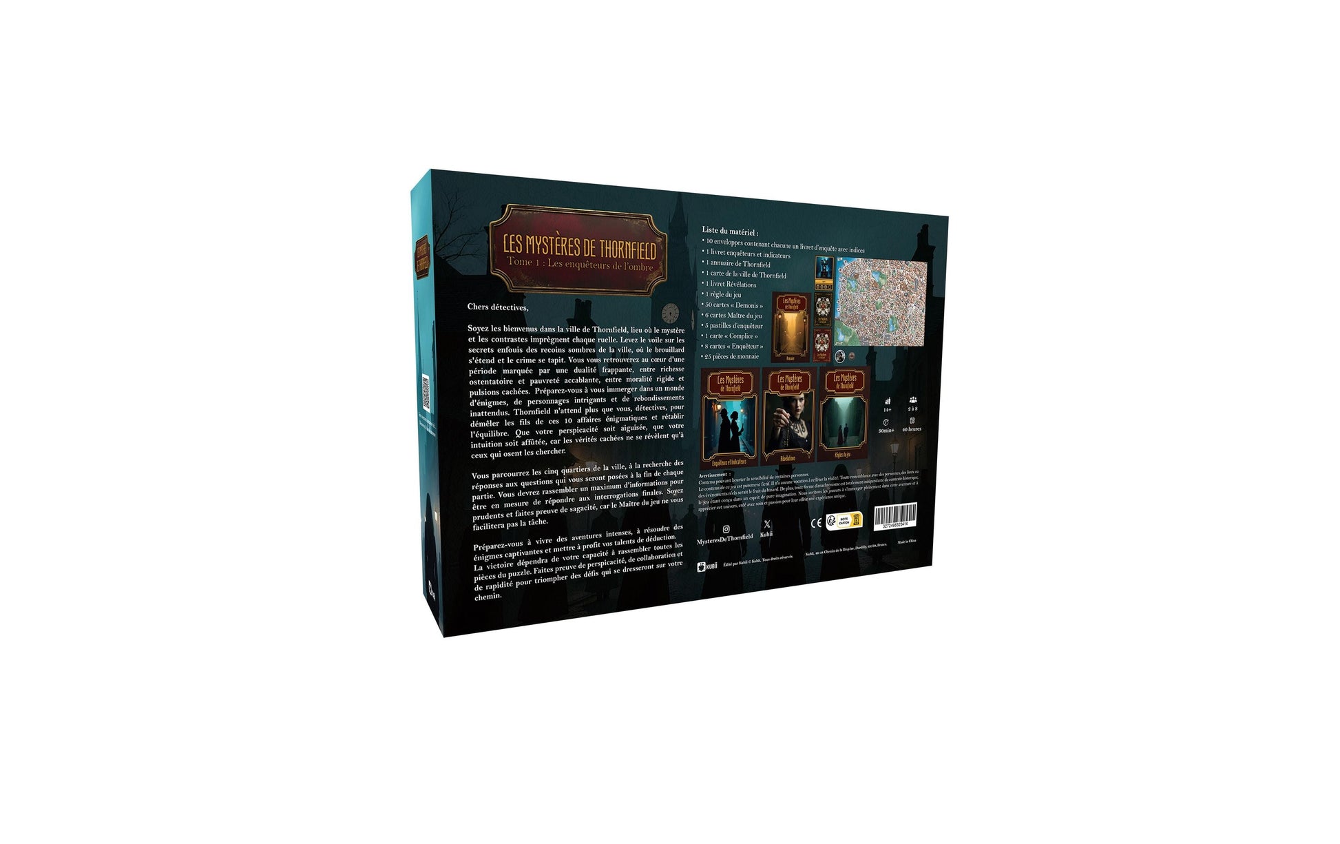 Hutopi Kubii The Mysteries of Thornfield, Band 1 – Brettspiel, 2–8 Spieler, ab 14 Jahren, 2400 Min., FR