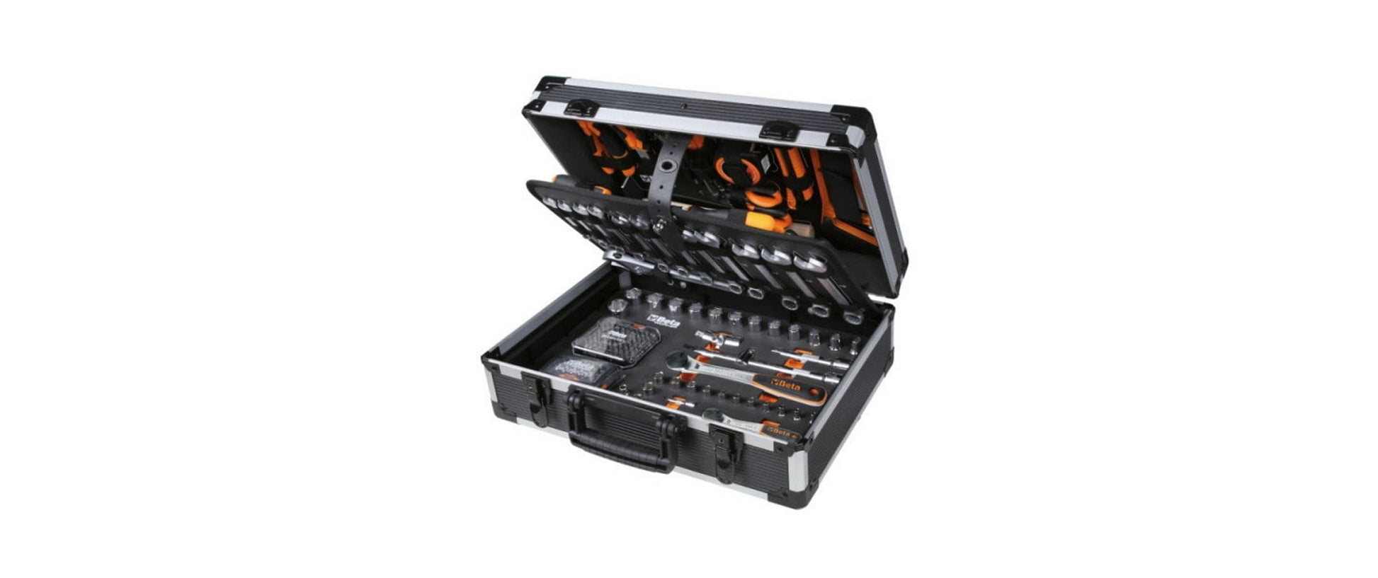 Beta BW2056E-163 Werkzeugkoffer – bestückt, 163-teilig, mit 1/4"/1/2"-Antrieben, schwarz