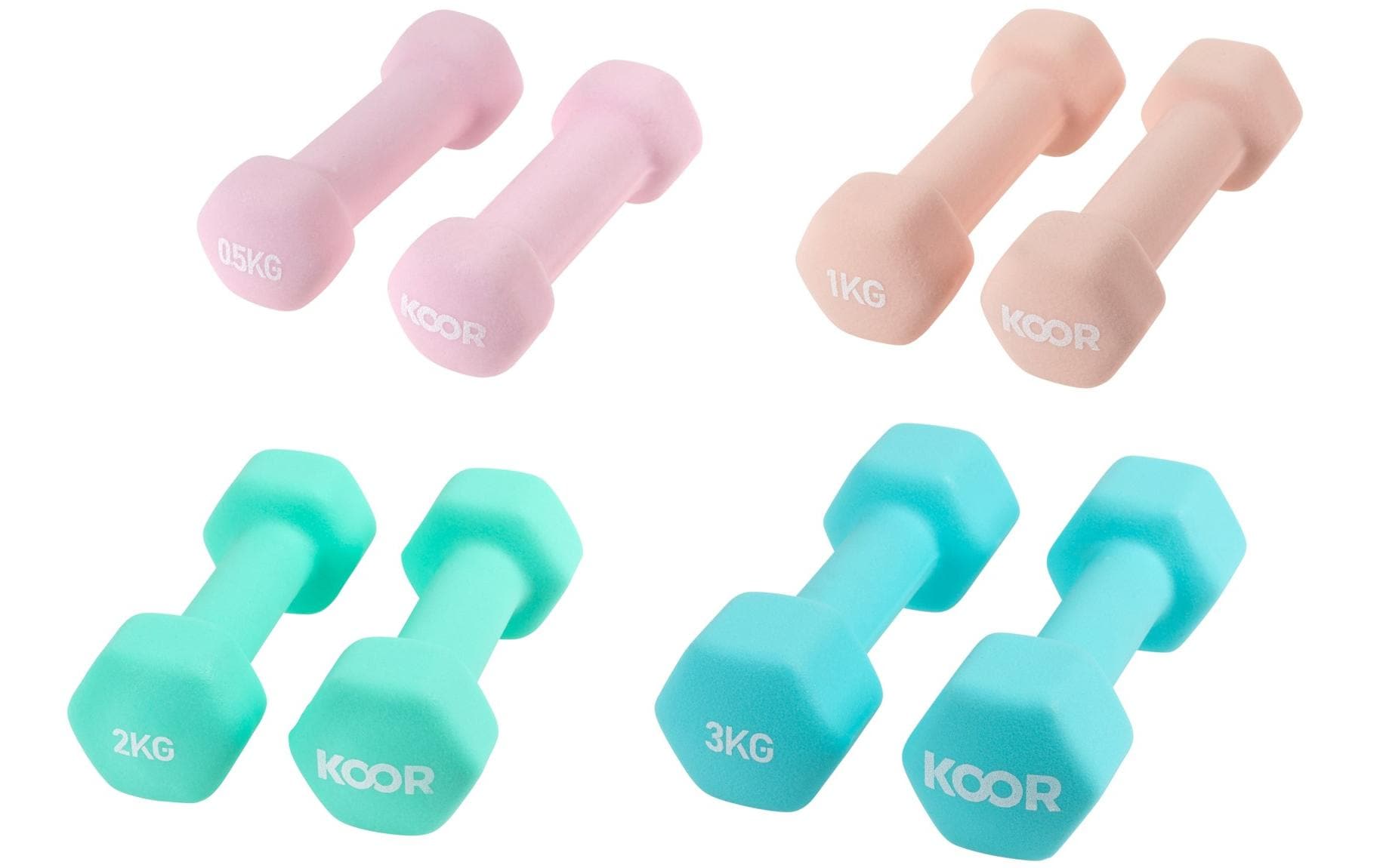 Koor Kurzhantel-Set Light – 8-teilig, 13 kg gesamt, PVC