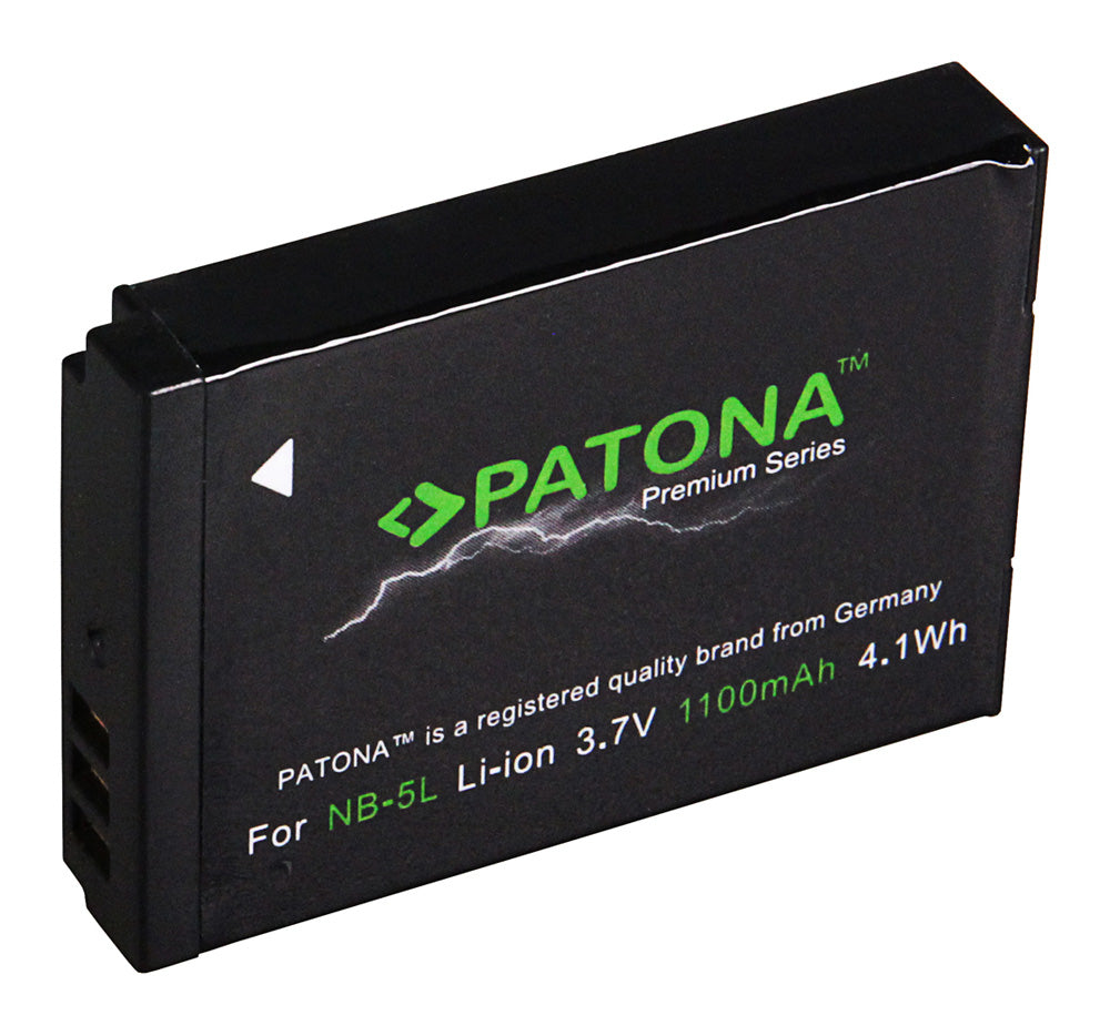 PATONA NB-5L Akku – 1100 mAh, 3,7 V Li-Ion – für Canon IXY DIGITAL, Digital IXUS, PowerShot SD und andere