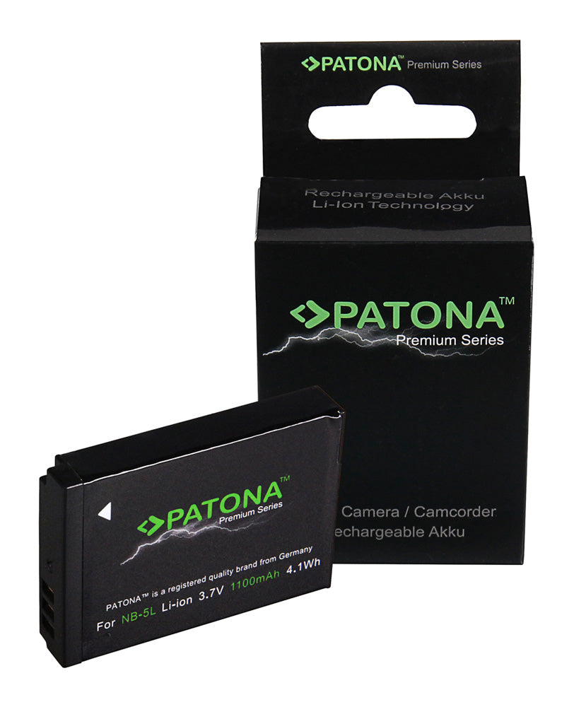 PATONA NB-5L Akku – 1100 mAh, 3,7 V Li-Ion – für Canon IXY DIGITAL, Digital IXUS, PowerShot SD und andere