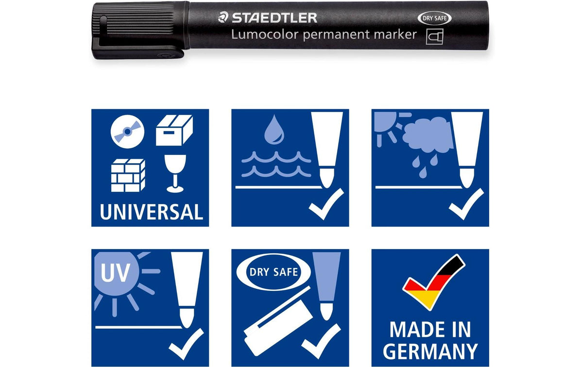 Staedtler Lumocolor 352 Permanentmarker – Rundspitze 2 mm – Mehrfarbig – 8er-Pack