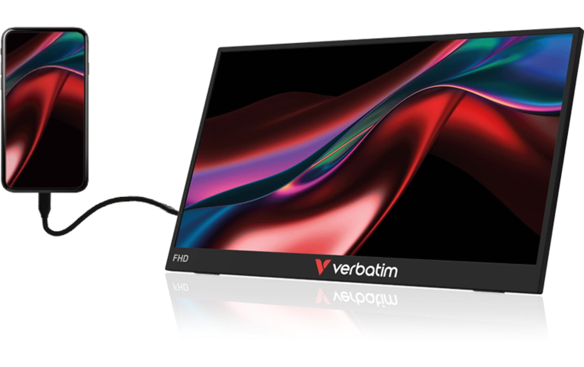 Verbatim Tragbarer Monitor 15.6 LIGHT – 15,6", 1920 × 1080 (Full HD), IPS