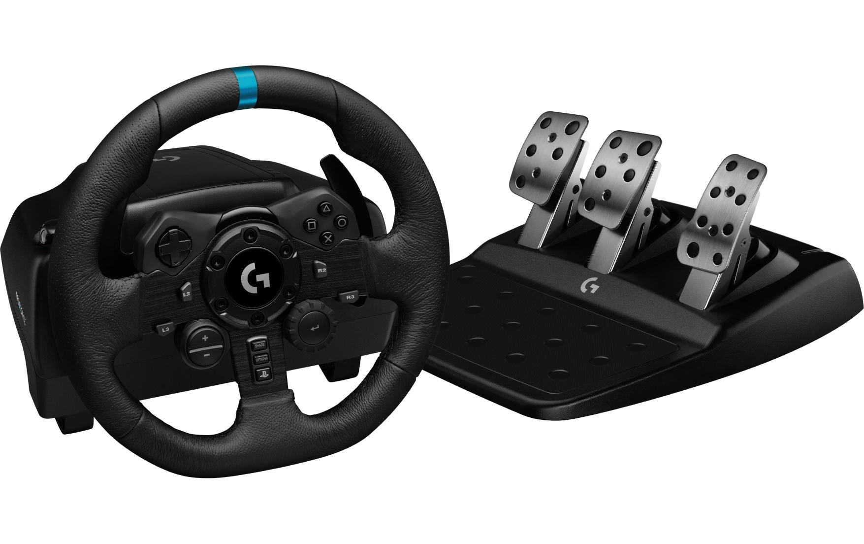 Logitech G G923 – Lenkrad & Pedale – 900° & Force-Feedback – USB (kabelgebunden) – Schwarz – für PC & Xbox