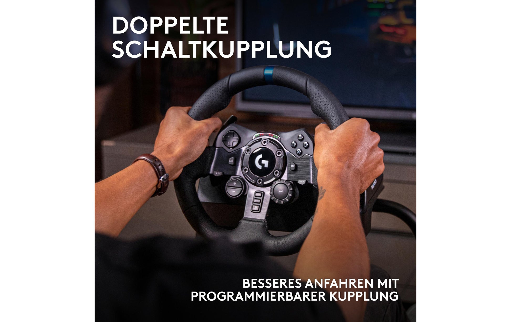 Logitech G G923 – Lenkrad & Pedale – 900° & Force-Feedback – USB (kabelgebunden) – Schwarz – für PC & Xbox