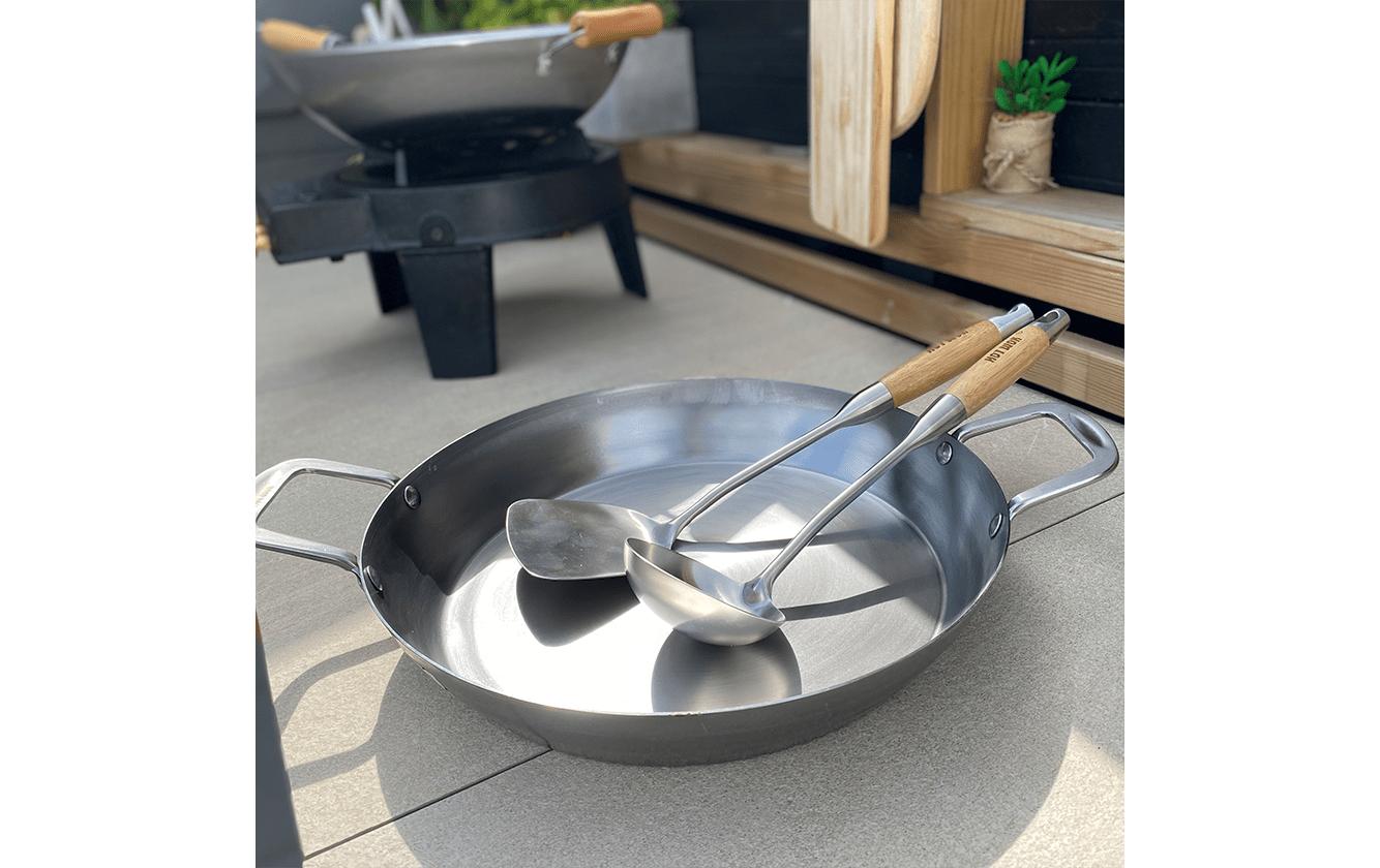 Hot wok Fonduepfanne – Ø 35 cm, Carbonstahl
