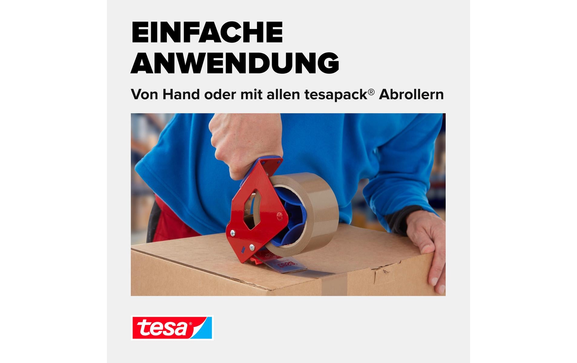 TESA 4120 – Verpackungsklebeband, PVC, Braun, von Hand einreissbar – 50 mm × 66 m – 1 Stück