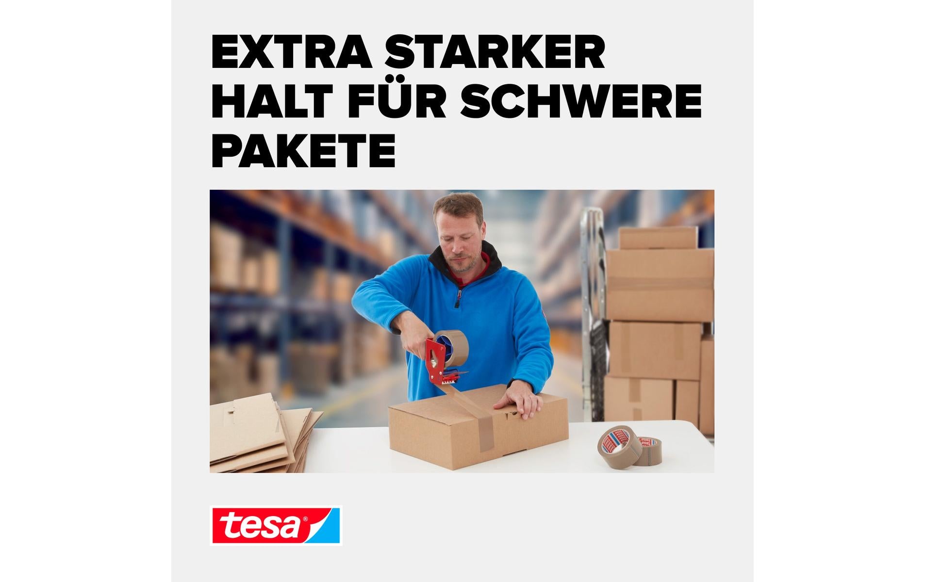 TESA Verpackungsklebeband, PP, Braun – 50 mm × 66 m – 1 Stück