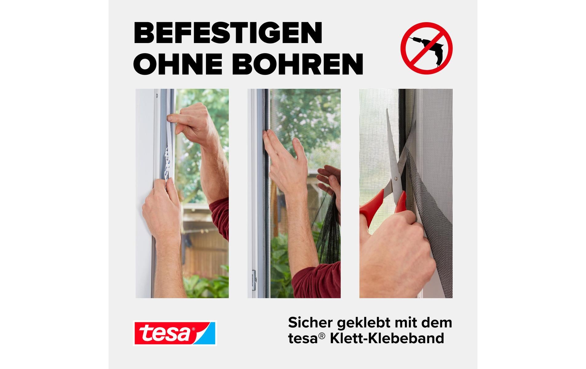 TESA Fenster-Fliegengitter – 150 × 180 cm – Weiss – Polyester – für Fenster