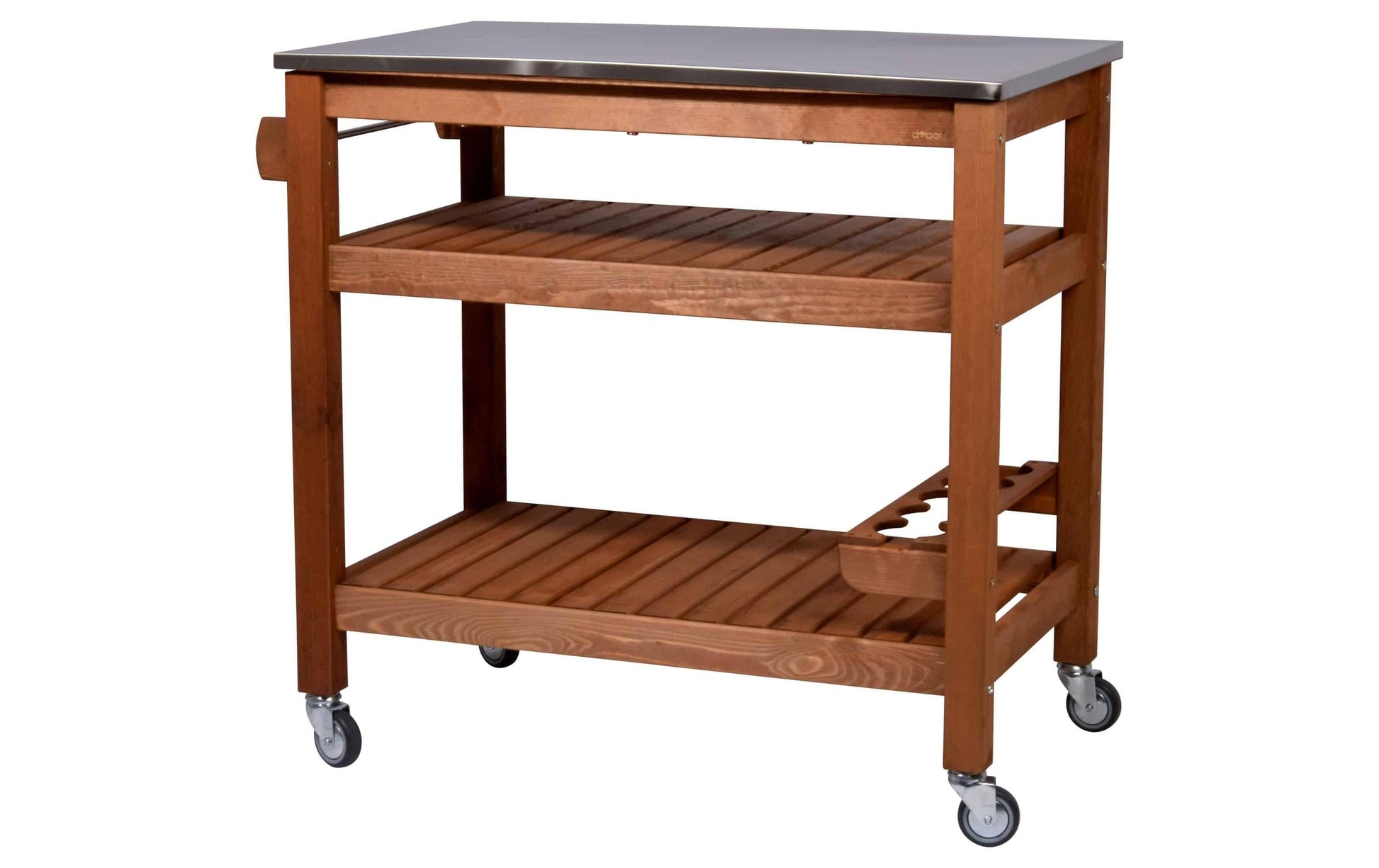 Dobar Beistellwagen 1-teilig – Braun – Pinienwald – Tisch 94 × 58 × 90 cm – für draussen