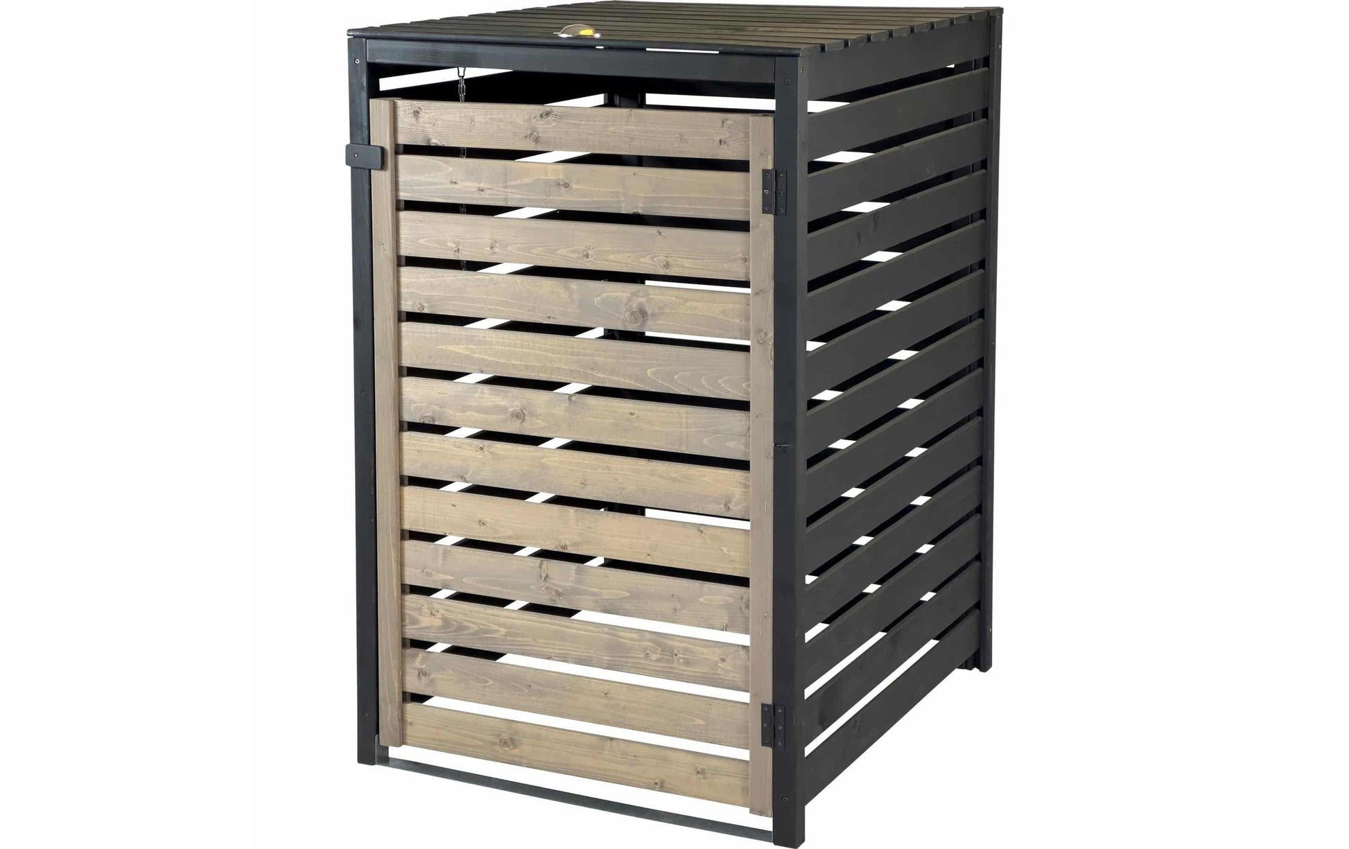 Dobar 240 L Mülltonnenverkleidung – Holz – Schwarz – 770 × 1120 × 870 mm
