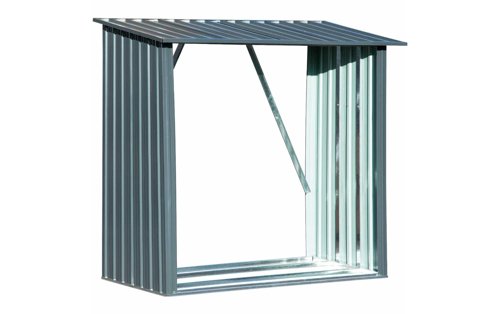 Dobar Kaminholzregal Aufbewahrungsbox 1500 l – Metall – Grau – 1630×1540×830 mm