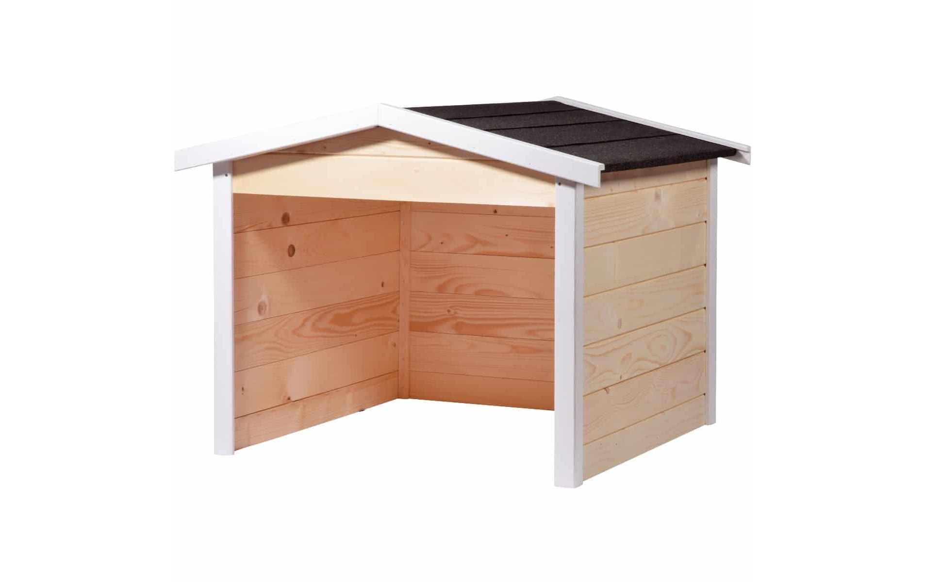 Dobar Oslo Mähroboter-Garage Spitzdach – Pinienholz – Braun – 680 × 520 × 760 mm