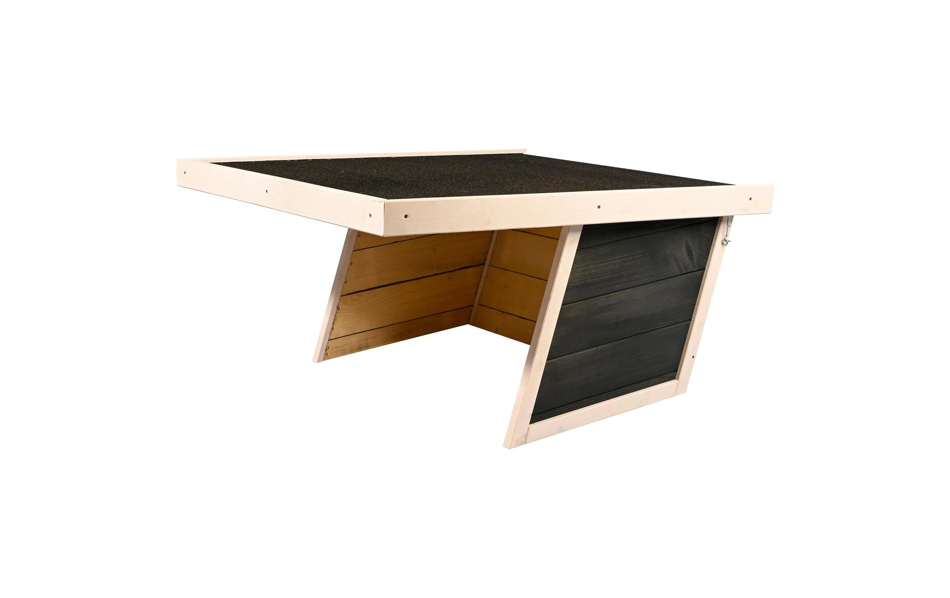 Dobar Mährobotergarage Suburb I Flachdach – 850 × 760 × 480 mm, Pinienholz, Schwarz, für jede Marke