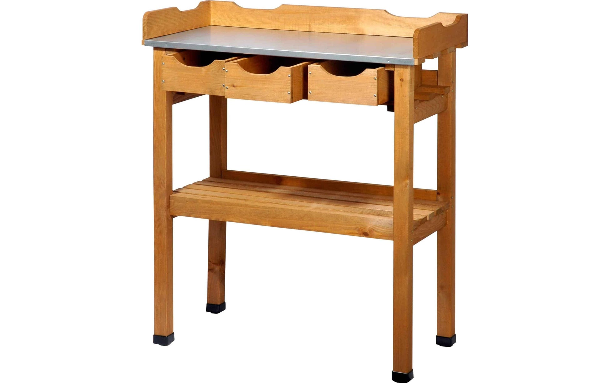 Dobar Pflanztisch – mit 3 Schubladen, 80 × 40 × 90 cm – Kiefernholz, Braun