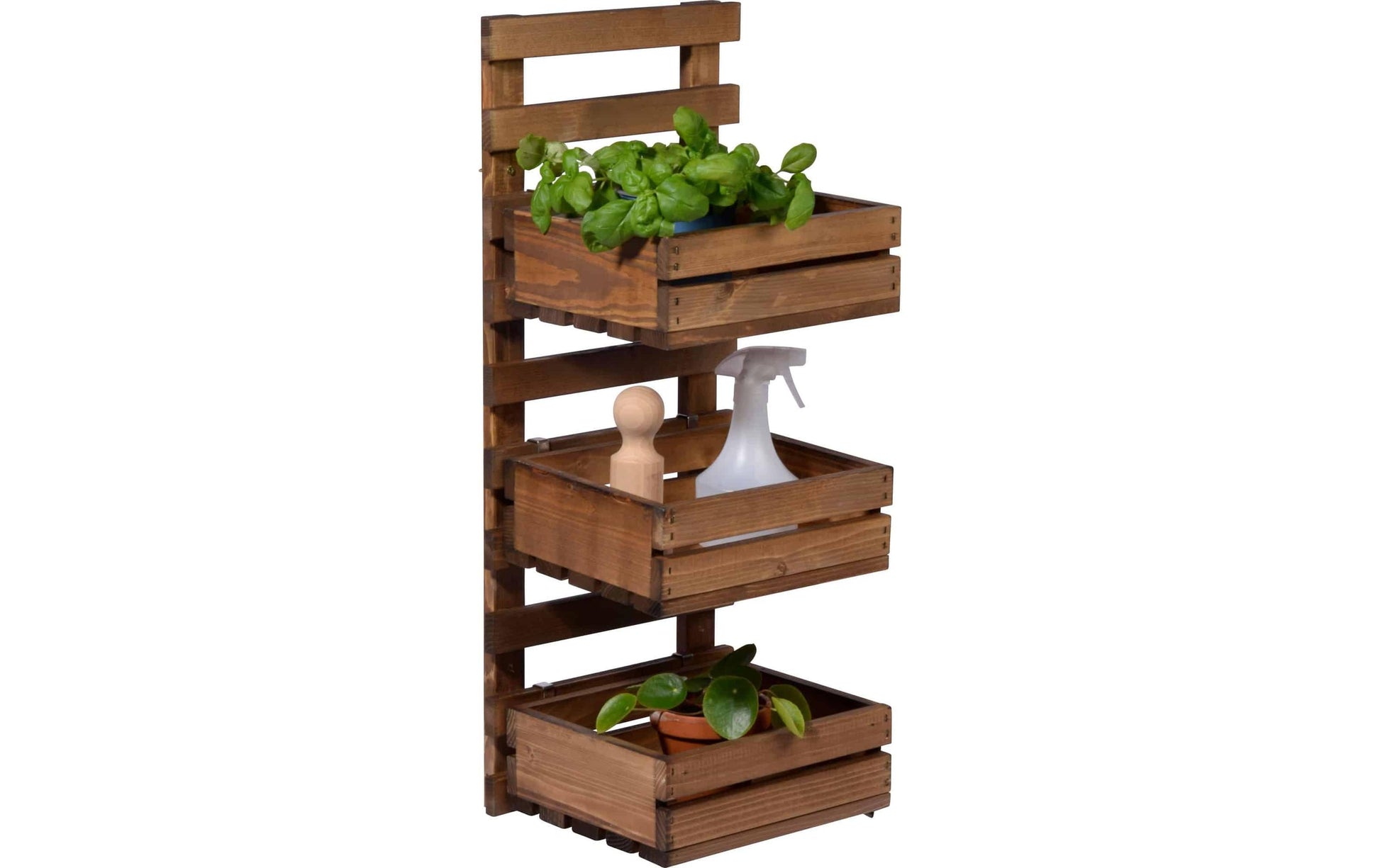 Dobar Wandregal, 58388FSCE – Wandmontage – 3 Böden – 29,5 × 26,5 × 74,5 cm – Braun – Kiefernholz – 1 Stk.