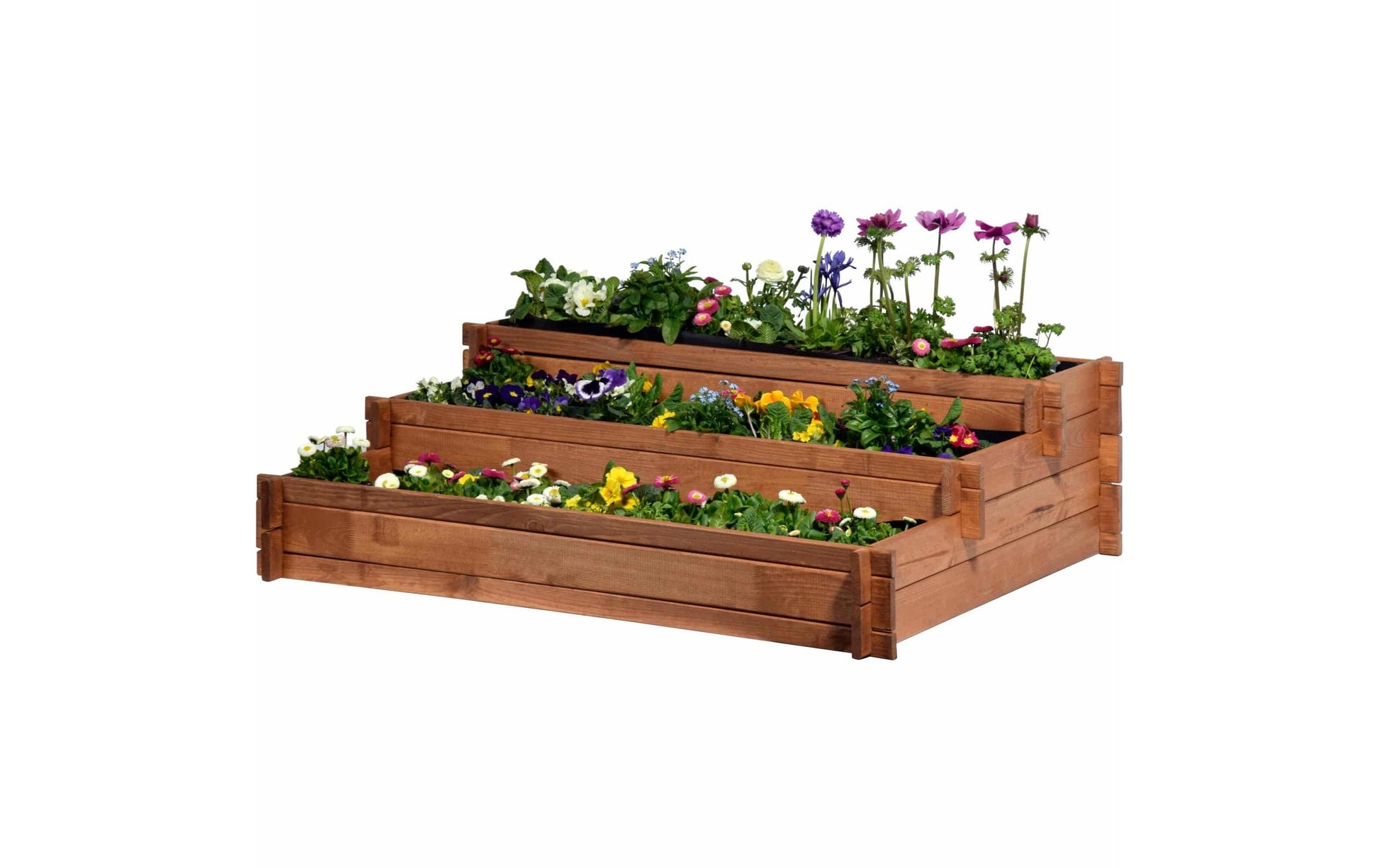 Dobar Pflanzbeet – 110 × 88 × 36 cm – Kiefernholz & Kunststoff, Braun