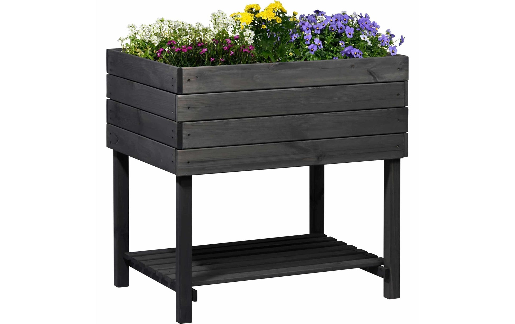 Dobar Tischübertopf – 78 × 78 × 58 cm – Kiefernholz & Kunststoff, Anthrazit