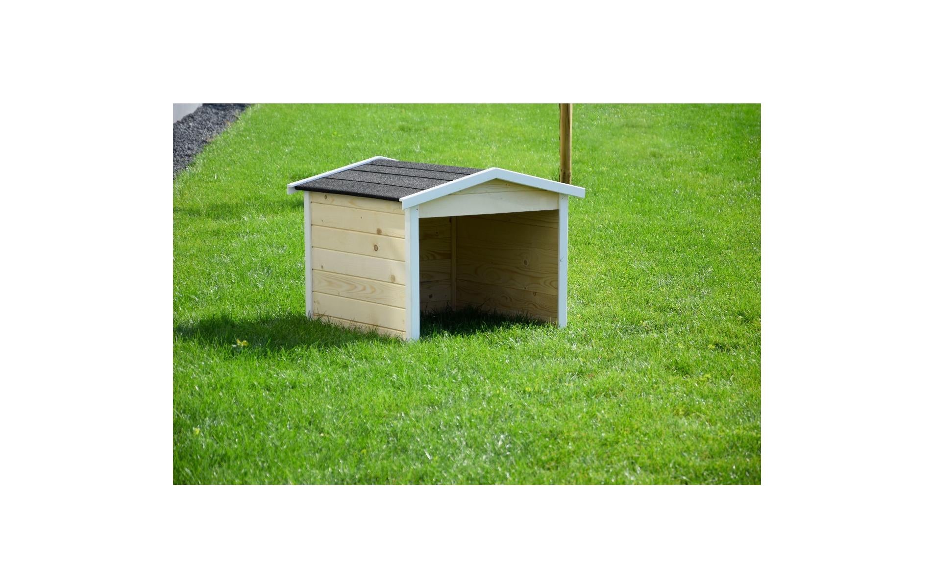 Dobar Oslo Mähroboter-Garage Spitzdach – Pinienholz – Braun – 680 × 520 × 760 mm